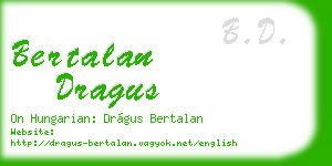bertalan dragus business card